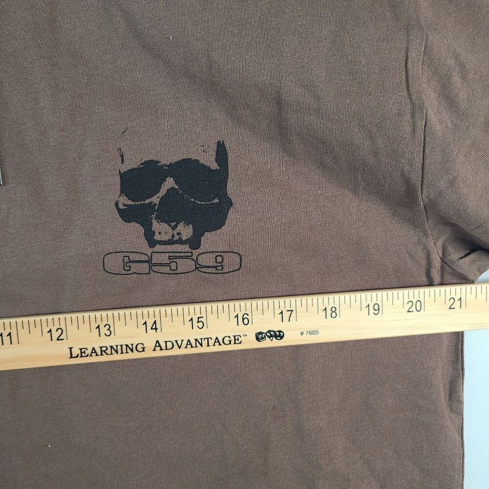NWT G59 Brown Graphic T-Shirt Size Medium Cotton Skull Logo Streetwear Tee - Picture 4 of 7